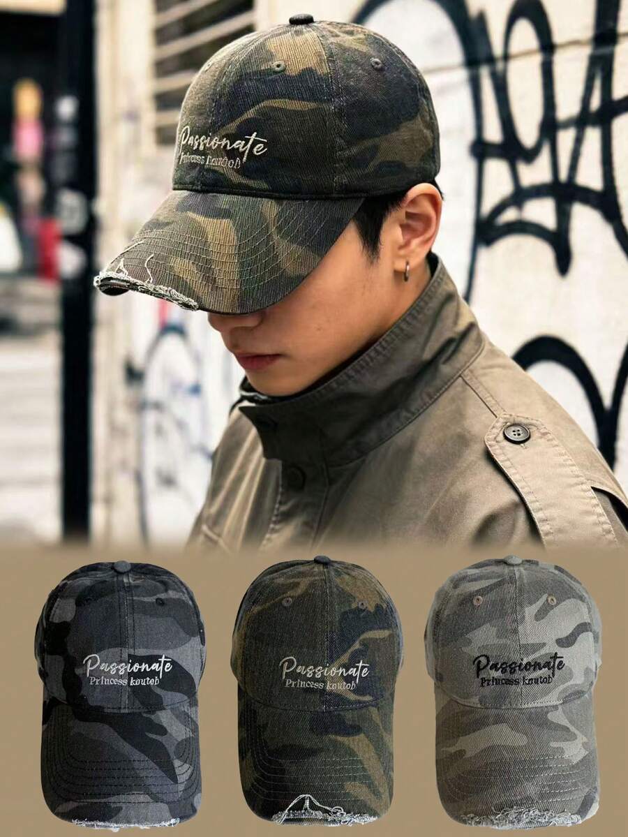 1pc Summer Camouflage Baseball Cap, Embroidered Snapback Hat, Outdoor Casual Sun Hat, Unisex - Baseball Cap - View 1
