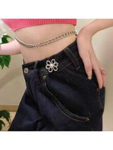 8pcs Adjustable Floral Shaped Buckle Clips Suitable For Jeans, T-Shirts, Pants, No Sewing Required, Detachable Button Clips (No Card Paper) - Plum Blossom Waist-cinching 8-piece Set - View 4