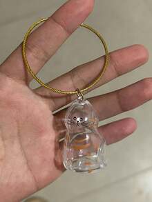 1 件猫毛收纳挂饰，创意透明猫毛收纳包饰，小猫咪纪念扭蛋，宠物毛发收集器胶囊钥匙扣万圣节配饰教师节包饰挂绳带身份证夹汽车配饰包饰 - 彩色 - 查看 7