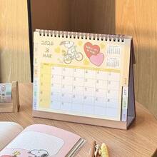 SNOOPY 1个可爱花生漫画12个月竖版翻页日历，史努比和查理·布朗漫画设计 | 方便查找的月份标签 | 非常适合办公室、学校和家庭桌面整理 | 史努比粉丝、儿童和成人的理想之选 | 返校和假期礼物 - 彩色 - 查看 5