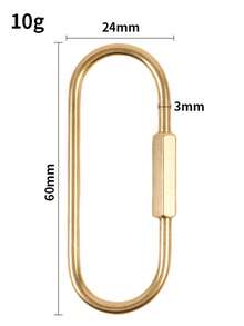 1个金色螺丝锁钥匙扣，极简风格金色钥匙链夹，男女通用登山扣钥匙圈，适用于背包、汽车、学校，哥特式Y2K风格 - 多款式 - 查看 11