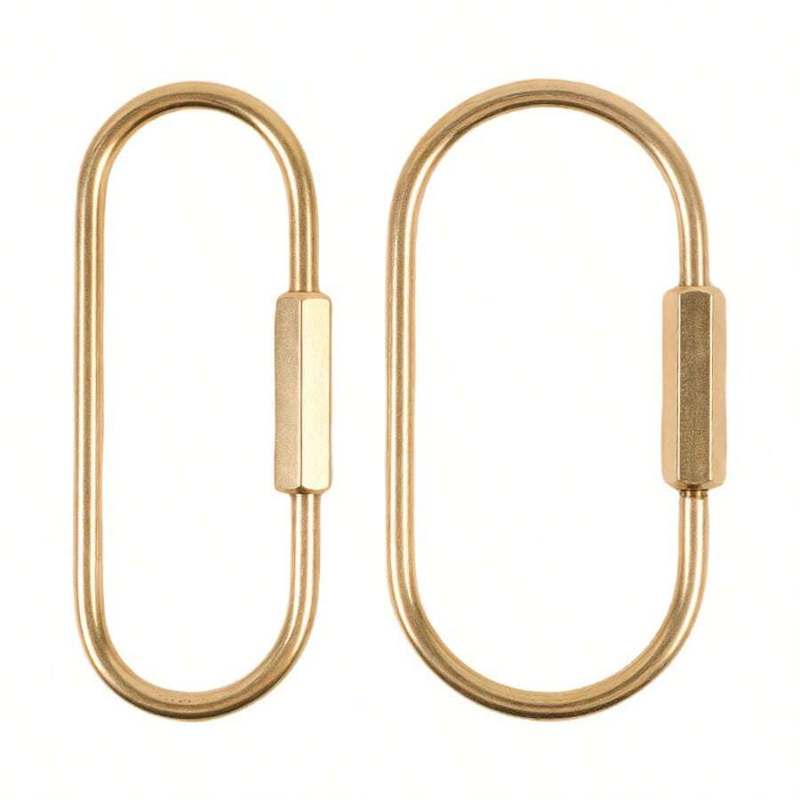 1个金色螺丝锁钥匙扣，极简风格金色钥匙链夹，男女通用登山扣钥匙圈，适用于背包、汽车、学校，哥特式Y2K风格 - 多款式 - 查看 1