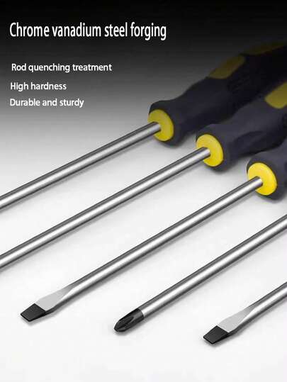 1pc Professional Screwdriver Set: , Flat Head, Magnetic Screwdrivers, Ergonomic Handle, Anti-Slip, Hardened For Home Use