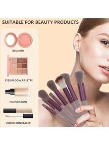 13 piezas Juego de brochas de maquillaje multifuncional, adecuado para sombra de ojos/base/BB cream/corrector, cerdas suaves no irritantes. Incluye brochas para polvo/iluminador/rubor, adecuado para principiantes y profesionales. Maquillaje completo en un solo set, eficiente y práctico. Las cerdas suaves recogen el polvo uniformemente, aplicación natural y suave. Herramienta esencial para el maquillaje diario y tutoriales de maquillaje. Fácil de almacenar. - A - Ver 2