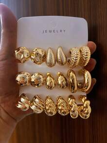 Women Earring Sets - Gold - View 7