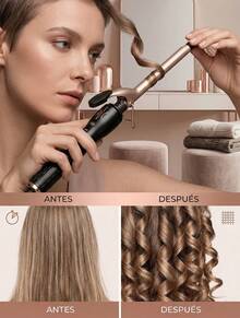 Rizador de Cabello Profesional 9mm Ultra Delgado para Rizos Definidos Tipo Afro, Teddy, Hippie y Espiral Compacta, Tenaza para Cabello con Tubo Fino para Volumen Intenso y Estilo Vintage, Plancha Rizadora con Recubrimiento Cerámico y Turmalina para Brillo Natural, Tecnología PTC de Calentamiento en 30s con Temperatura Estable 180°C y 210°C para Cabello Fino, Normal o Grueso, Tenaza para Peinar con Cable Giratorio 360° y Punta Fría para Manejo Cómodo, Herramienta de Estilizado para Mujer y Hombre Ideal para Fleco, Patillas y Cabello Corto, Rizador Profesional para Crear Rizos Pequeños, Ondas Retro y Textura Abundante, Ideal para Cabello Lacio que Busca Apariencia de Cabellera Abundante, Estilizador de Cabello con Diseño Ergonómico para Uso Diario en Casa o Salón, Rizador Compacto para Estilo Afro, Rizos Definidos y Peinado con Volumen Visible y Duradero - Tipo de Enchufe A USA (110-127V) - Ver 7