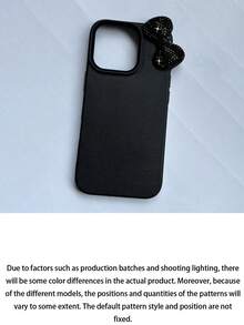 1个闪亮3D蝴蝶结奢华哑光鳄鱼纹全包防震TPU手机壳，兼容苹果17/16/15/14/13/12/11 Pro Max - 彩色 - 查看 4