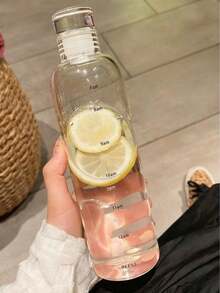 1个大容量塑料水瓶，带时间刻度，便携式防漏运动水瓶，高品质饮料/果汁杯，INS风格，大容量透明简约水杯，便携式时尚饮水杯，防漏简约水杯，运动水瓶，适合健身、跑步和户外活动，女性适用，露营，适合居家、办公、学校、旅行、度假等各种场合，女士礼物，男士礼物，家庭礼物 - 彩色 - 查看 9