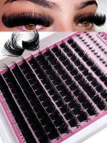 238pcs/218pcs/198pcs/178pcs/158pcs/138pcs DIY Eyelash Clusters 300D/200D/160D/120D/100D80D/60D Long 6-20mm Lash Spikes Lower Eyelashes Volume Individual Lashes DIY Spiky Lash Extension Manga Cluster Eyelash Extensions Mink Strips Lashes Thick - DD - Xem 2