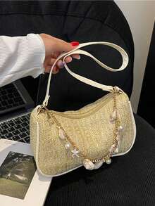 New Minimalist Textured Women's Bag, Shoulder Crossbody Handbag Tote Small Square Backpack, Casual Commute Student Daily Lightweight Durable Niche Design Fashion Bag - Multicolor - View 5