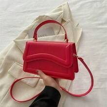High Quality PU Leather Bag, Wallet, Women's Shoulder Bag, Diagonal Bread - Merah Mawar - View 2