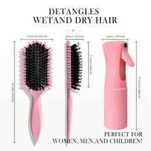 Curly Hair Brush - Curl Defining Brush And Spray Bottles - Made Of Soft And Smooth Boar Bristles - Wide Teeth Shape And Define Curls - Styles Women Curly Hair With Less Pulling (Pink) - ColorA - View 5