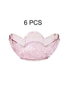 1/2/4/6pcs Set Pink Sakura Crystal Plastic Plate & Dish Set, Multi-Function Sauce Dish And Dipping Bowl, Suitable For Appetizers, Snacks, Ice Cream, Soy Sauce And Condiments - Multicolor - View 11