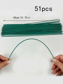 200/100/50/30/10支装绿色涂层花茎，DIY工艺和插花铁丝，人造花材花茎，绿色铁丝，适用于DIY手工花卉、玫瑰、毛线编织花束，扎线制作材料，防水铁丝，适用于节日装饰和工艺项目，植物攀爬支撑架，可调节花园棚架，可塑形植物支架，多用途人造花茎，超级结实且可卷成各种形状，DIY花束装饰配件，园艺工具（颜色随机） - 綠色 - 查看 23