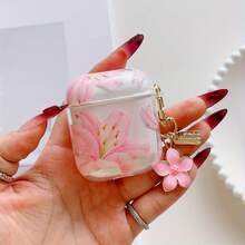 粉色花卉图案 Pro 3 耳机保护套，兼容 ，无线耳机保护套，适用于 1/2，新款 3/Pro/Pro2 耳机保护壳，送给男友/女友的礼物 - 無色 - 查看 4