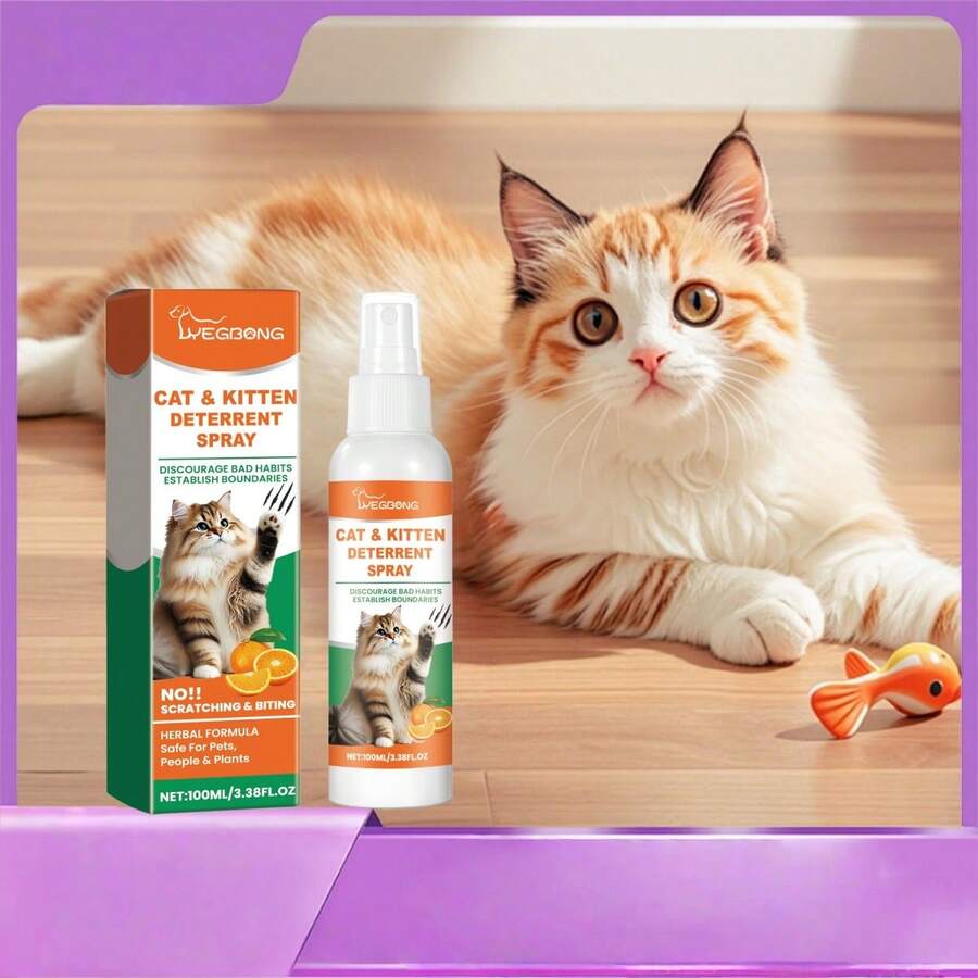 YEGBONG Spray de soin doux pour chat, formule naturelle apaisante, réduit les griffures et les morsures, spray de protection pour la maison - Voir 1