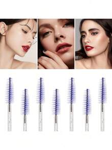 200/100/50/10pcs Set Eyelash Brushes, Eyelash Mascara Brushes, Flexible Disposable Eyebrow Brushes, Eyelash Extension Brushes, Eyebrow Brushes, Castor Oil Brushes (Lavender Purple) - Mauve Purple - View 4