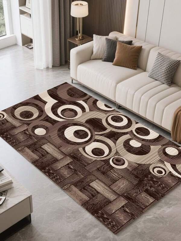 1件装抽象风格室内装饰大地毯，新款仿羊毛可水洗底室内地毯，客厅地毯，沙发地毯，卧室地毯，床边防滑垫，房间地垫，餐厅厨房地毯，办公椅垫，玄关门垫，户外野餐毯，露营垫