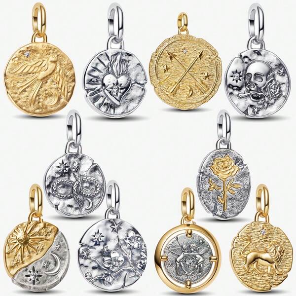 1个心形吊坠，镀银，适合手链项链，DIY礼物