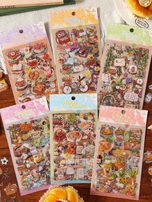 1 paquete de pegatinas lindas para scrapbooking, serie Guía de la Felicidad, suministros de scrapbooking con tema de vida y alivio del estrés - Multicolor - Ver 11