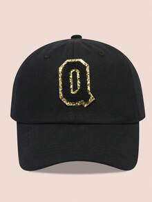1 buah Topi Baseball Anak-Anak dengan Huruf Hitam, Topi Pelindung Matahari untuk Anak Laki-Laki dan Perempuan, Cocok untuk Aktivitas Luar Ruangan dan Penggunaan Sehari-hari - Label hitam dan emas - topi baseball kain hitam - View 14