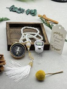 5-In-1 Holiday Gift Set: Electronic Ring Counter, Compass, Faux Pearl, Wedding Greeting Card, Gift Bag Packaging, Ideal For Holiday Gifts - 5-in-1 Set - View 1
