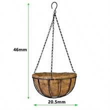 8/10 Inch Round Wire Plant Holder Metal Hanging Basket Coconut Liner Lining Plants Flower Garden Pot For Home Balcony Decoration - A - View 13