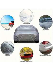 Universal Waterproof Car Cover - Full Car Cover. UV-Resistant, Rain-Proof, Dust-Proof, Snow-Proof And Heat-Resistant PEVA Material, 4-Season Vehicle Protection, Dust-Proof, Auto Accessories - Multicolor - View 10