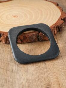 Elegant Multi-Layer Geometric Wooden Bracelet, Luxury Square Wooden Bangle - Bracelet - View 5