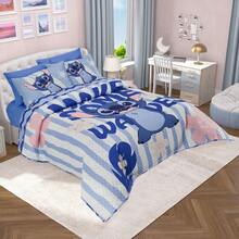 PROVIDENCIA Disney Stitch Waves Double Quilt - Royal Blue - View 3