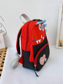 卡通恐龙印花背包，可爱书包，休闲卡通图案背包 - 均碼 - 查看 5