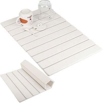 Estera de secado plegable de gel de sílice grande, alfombra de baño de diatomita natural, súper absorbente y de secado rápido. Adecuada para utensilios de cocina y vajilla, se adapta a cualquier encimera, se puede usar en la cocina y el baño. Herramienta de cocina, suministros de cocina, almacenamiento de cocina, necesidad doméstica de alta calidad, estera de gel de sílice de doble uso de absorción y drenaje rápidos, regalo perfecto para el Día de la Madre