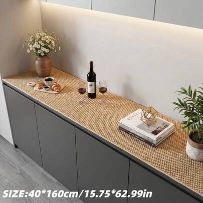 1 pieza Camino de mesa de entrada de imitación de yute marrón - Tejido fino con textura, estructura resistente adecuada para decoración del hogar moderna y rústica, se adapta a gabinetes de pasillo, mesas de entrada y accesorios del hogar, mejora la calidad del mobiliario