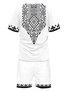 Men's 3D Print Casual Sports Suit, Summer - Multicolor - View 2