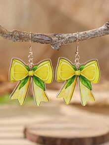 Un par de pendientes de arco con frutas de estilo tropical y temática oceánica, hechos de acrílico, adecuados para que las damas los usen durante las vacaciones y en la vida diaria - Multicolor - Ver 19