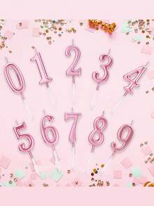 0-9数字蜡烛，创意蜡烛，粉色数字蜡烛，适用于生日派对、生日蛋糕、许愿蜡烛、蛋糕装饰，也适用于生日、周年纪念、性别揭晓派对、单身派对、毕业典礼等场合 - 公主主题，无羽毛，多用途庆典蜡烛，无需用电 - 粉色 - 查看 6