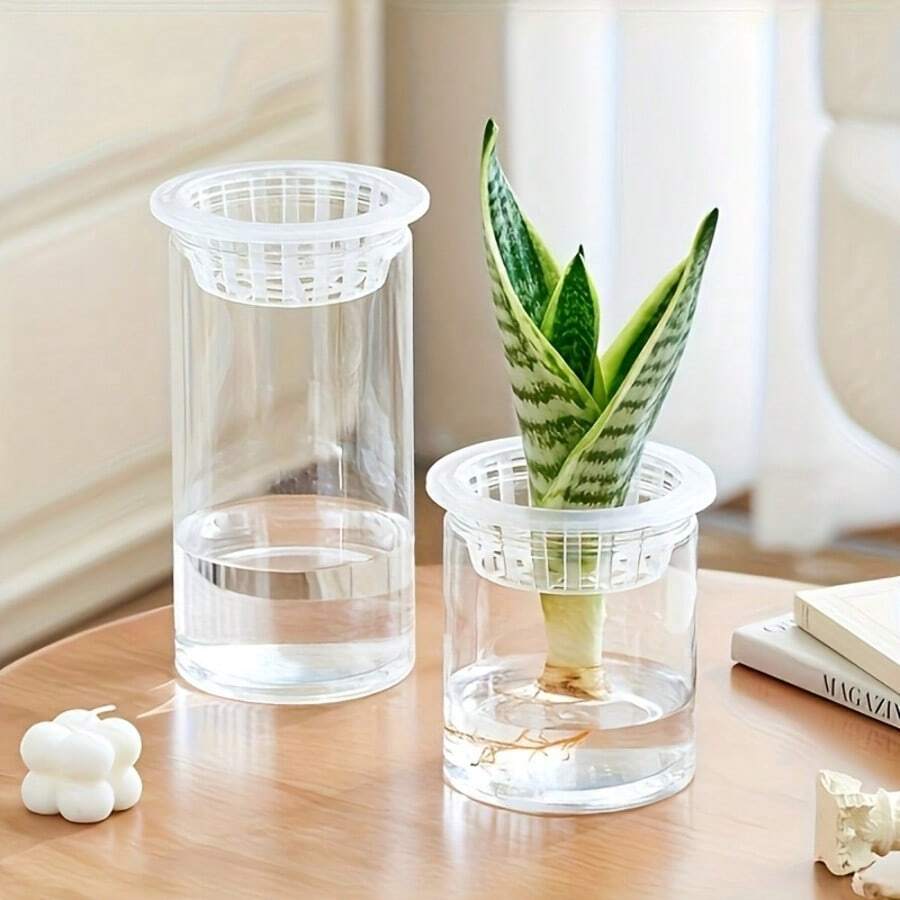 6pcs Hydroponic Vegetable Planting Baskets, Plastic Flower Pots, Suitable For Home Balcony Gardening And Nursery Hydroponics - A - View 1