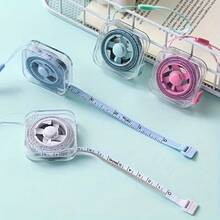 2m/6ft Cute Soft Tape Measure With Portable Retractable Lock Mechanism And Clear CM/Inch Markings, Ideal For Sewing, Household, Waist, Bust And Height Measurement, Durable And Easy To Store - Multicolor - View 2