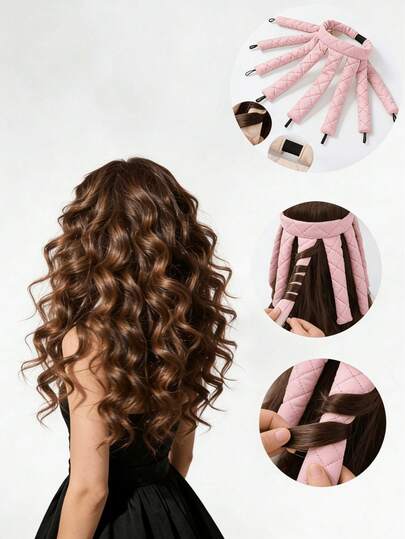 1pc No-Heat Curling Iron Set, Headband Curler And Hot Curling Iron, Styling Tool Kit, No-Heat Curling Tool, Convenient Hair Care Tool, Sponge Curling Rod, Sleep Hair Care Tool, Women Foam Curling Iron, Curling Wand, Back To School Essential, Travel Essential, Women's Hair Accessory, Curling, Hair Salon, Accessories, Party, Gift, Accessory, Tool, Bathroom Hair Accessory, Valentine's Day, Mother's Day Gift