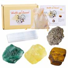 5件套天然紫水晶和透石膏脉轮水晶石套装 – 灵气疗愈瑜伽宝石收藏礼盒 - 彩色套盒 - 查看 6