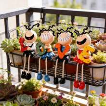 4件套北欧创意家居树脂吊腿娃娃卡通三毛摆件手持爱心标志 - A款 - 查看 5