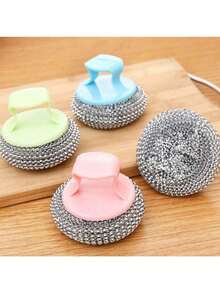 1/3 件装可拆卸不锈钢丝球清洁刷,不掉毛、不粘锅、不伤锅,适用于洗碗和厨房清洁,方便实用,清洁效果好。适用于餐具、油污和浴室清洁,可用作洗碗刷、锅刷、锅具清洁球刷、不粘锅清洁刷。人性化手柄设计,全新钢球刷,锅刷,厨房用具。 - 彩色 - 查看 5