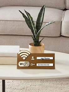 1 biển báo mật khẩu WiFi bằng gỗ, biển chỉ báo mạng không dây treo tường, phụ kiện trang trí nhà cửa đa chức năng. - A - Xem 3