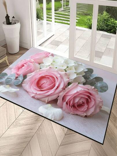 1 قطعة سجادة باب بنمط وردة وزهرة الهيدرنجيا الوردية والبيضاء، سجادة مدخل خارجية، سجادة حمام ماصة ومانعة للانزلاق، مناسبة للحفلات والتجمعات والأعياد والهدايا، سجادة، سجادة مطبخ، سجادة منطقة، سجادة حمام، سجادة زخرفية، ديكور منزلي، سجادة حمام، كما أنها لها وظيفة عملية لإزالة الغبار (متوفرة بأنماط وأحجام متعددة)