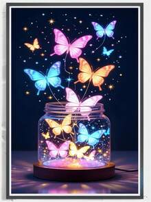 1 buc. Kit de pictură diamant cu peisaj floral și fluturi, artă decorativă perfectă cu set de instrumente, cadou de sărbători pentru mama - diamant rotund - Vizualizare 2