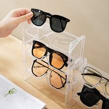 2pcs Stackable Glasses Storage Rack Office Desktop Glasses Display Rack (Transparent) - 2PCS - View 4