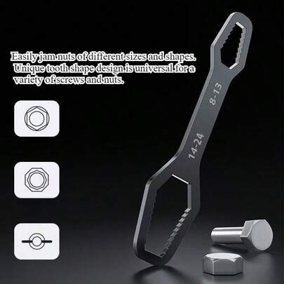 Multi-Function Plum Blossom Wrench, Multi-Function Dual-Head Adjustable Universal Wrench Tool Set. Thickened Wrench Body, Can Disassemble Various Nuts And Screws. Unique Tooth Design. Compatible With Multiple Screws And Nuts.