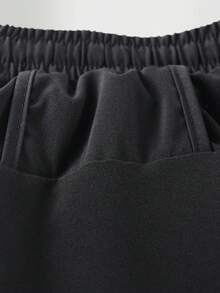 Men's Outdoor Quick-Dry Breathable Sports Shorts, Printed Design, With Zipper Pockets And Drawstring Waist, Suitable For Casual, Outdoor, Exercise, Vacation, Fishing - Black - View 7