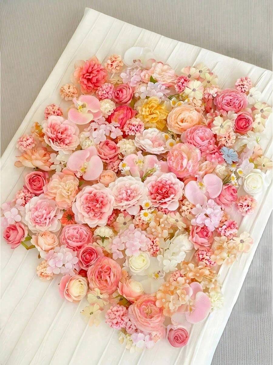 100个迷你人造丝花头，粉色小仿真玫瑰和雏菊，批发，适合手工制作、人造花散落、向日葵、婚礼发夹、服装装饰人造花材料包、仿真丝花、DIY头饰花环用品、婚礼花束、谷物装饰 - 粉紅色系列 - 查看 1