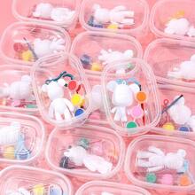 1set/Random Fluid Bear Keychain, DIY Graffiti Painting Material Kit, Pigment + Spoon + Bear + Brush Packed In Bag/Box, Creative Handmade Bear Toy, Painting Set Back To School,Mother's Day,Mom's Gift,Back To School,School Supplies - Randomly Painted Bear - View 1